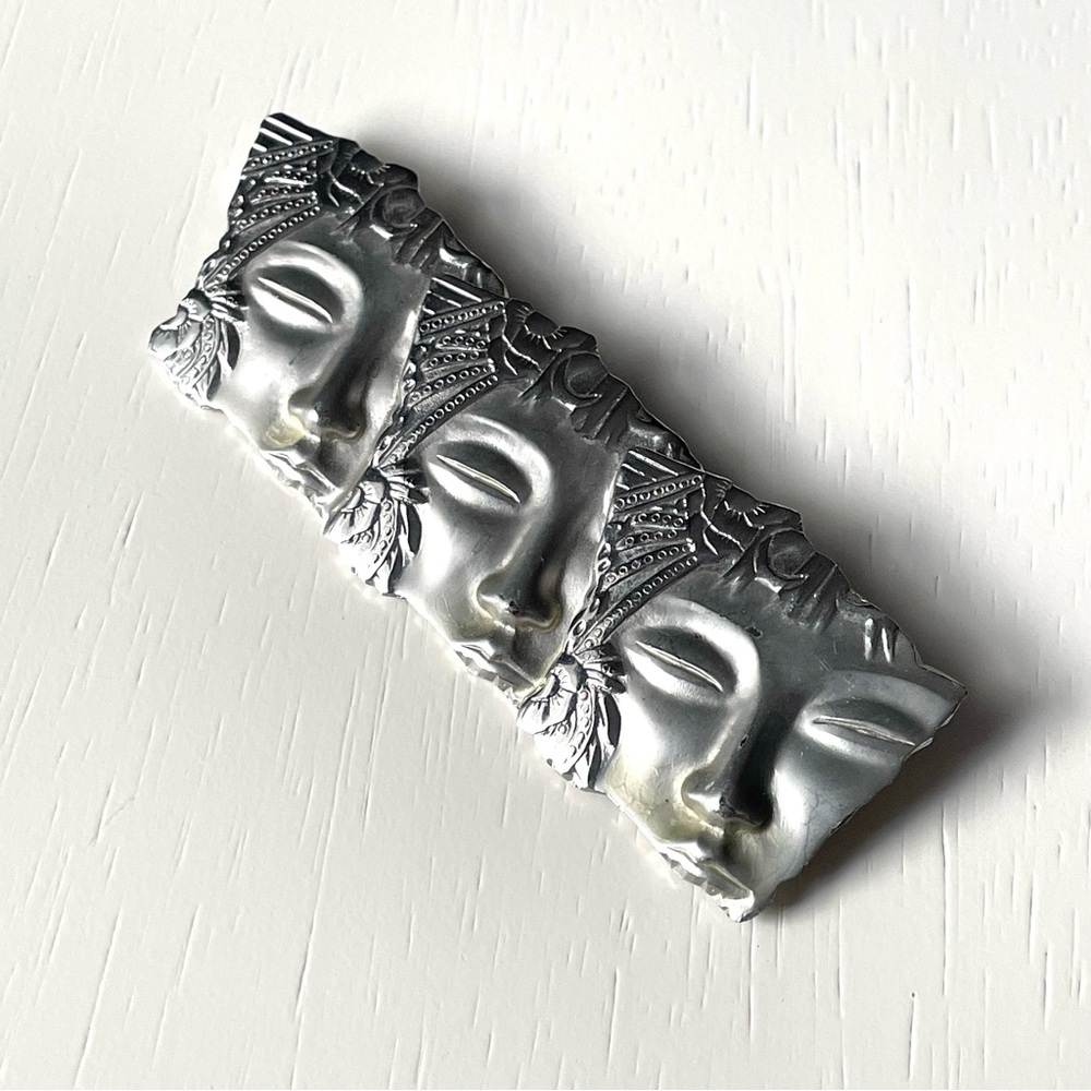 🚨🚨FINAL SALE!!🚨🚨Vtg silvertone JJ Jonette tree face brooch avant garde women - Picture 2 of 11